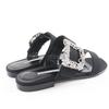 Pristine MANOLO BLAHNIK Sandals TITUBAFLAT Bijoux black silk 38 665.99WTIFCRE010 Used