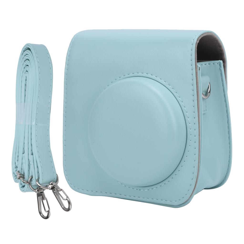 PU Leather Mini Camera Protective Case with Adjustable Shoulder Strap for Instax Mini 7+