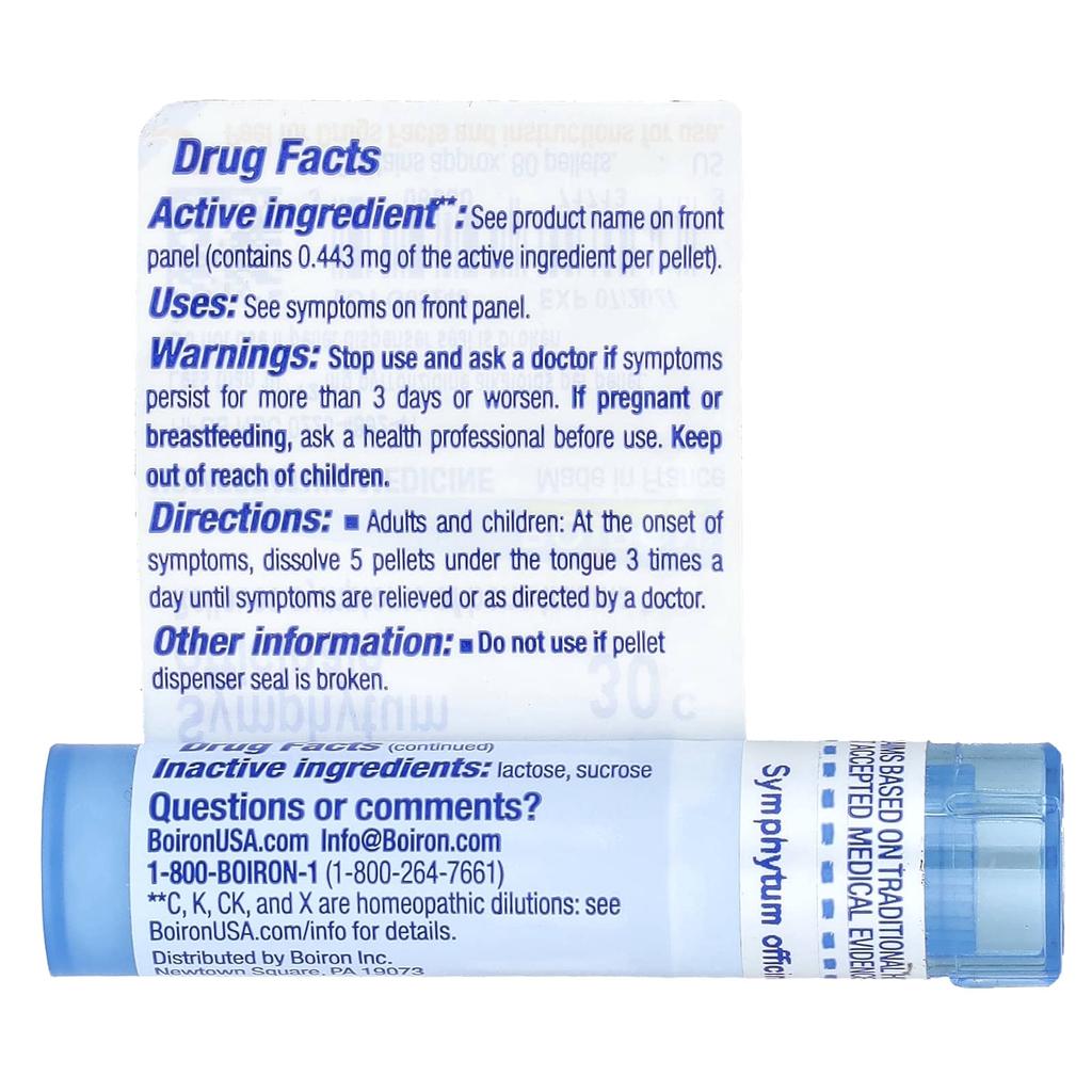 Symphytum Officinale, 30C, Bone Pain Relief, Approximately 80 Pellets