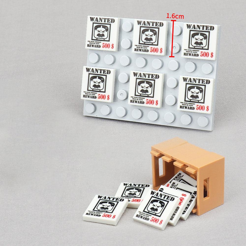 MOC 10 ШТ. 3068 Печатный плакат «Разыскивается» Аватар Строительные блоки Узорная настенная декорация Совместимые аксессуары Игрушка Подарки для детей