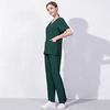 2 Pieces Outfits Women Nursing Working Tops+Loose Pants Nurse Suit Short Sleeve Quick Dry V-neck