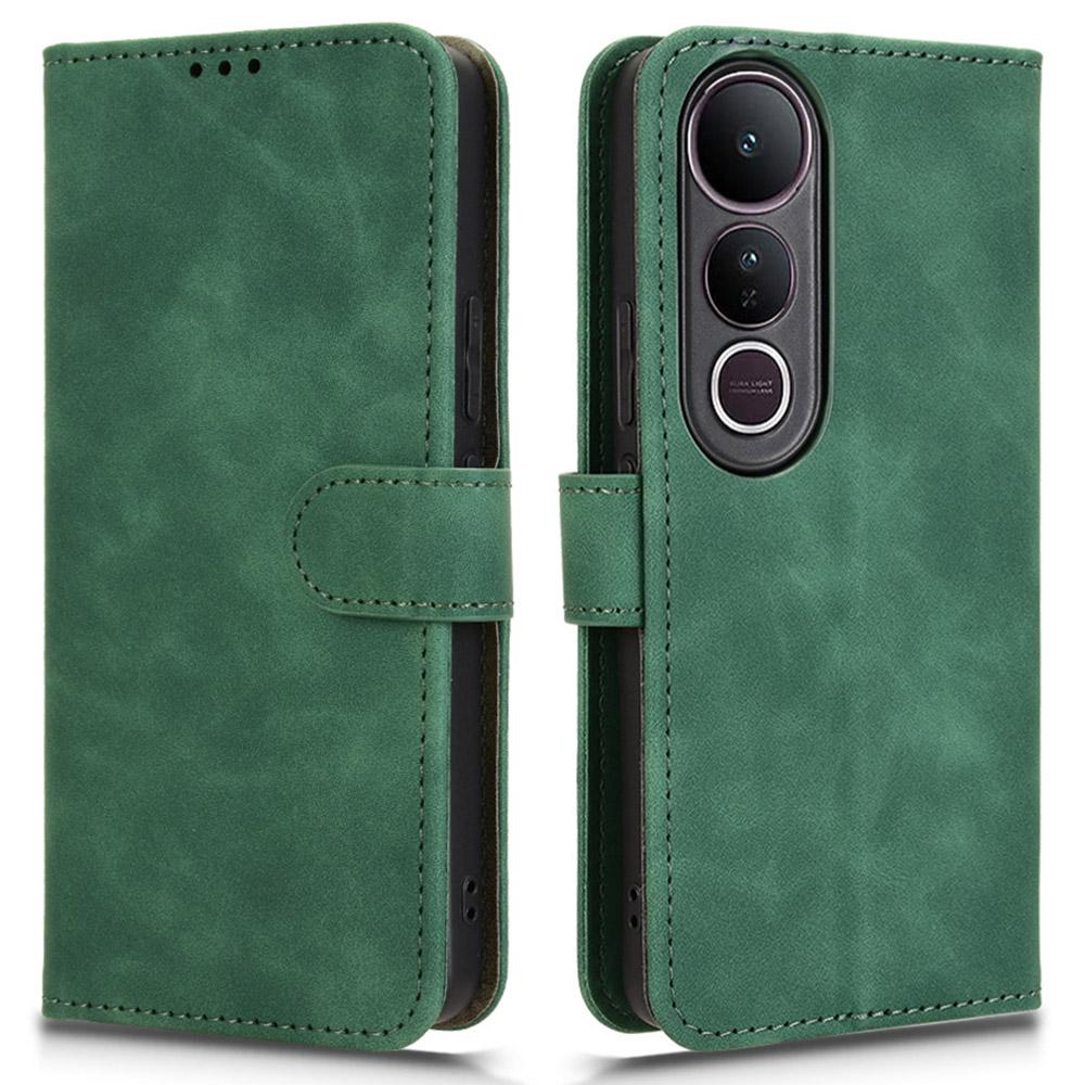 Кожаный чехол для vivo V50 Lite 5G, приятный на ощупь, противоударный, кошелек, откидная крышка для телефона