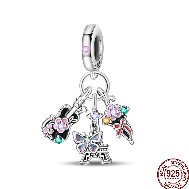 Весенняя коллекция бабочек Медный подсолнух Медведь Бабочка Цветные бусины Подходит для оригинального браслета 3 мм