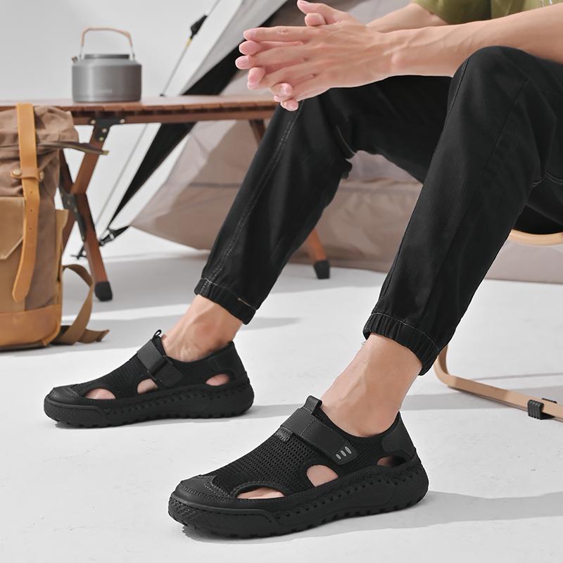 Летние мужские сандалии ручной работы из дышащей сетки, повседневная обувь