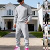 Мужская одежда Мужская мода Повседневный однотонный вышитый спортивный костюм-минималист с высоким воротником для мужчин