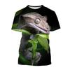 Reptile Gecko 3D Print T Shirt Men Summer Round Neck T-shirt Graphics Short Sleeve Oversized Pullover Fashion Tee Tops Clothing