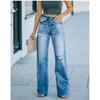 Весенние и осенние широкие брюки для отдыха, джинсовые брюки со средней талией, женские джинсовые брюки