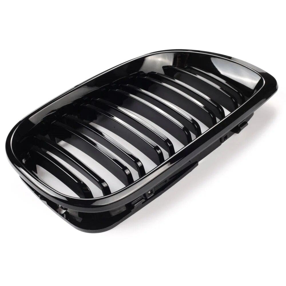 1 пара автомобильных передних решеток для почек, глянцевая черная двойная решетка для капота для BMW 3 серии E46 2002-2005, гоночная решетка, замена автомобиля