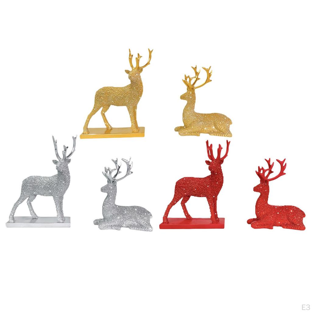 Фигурки северных оленей Поделки с оленями Декоративный забавный праздничный декор Смола Орнамент Статуэтка
