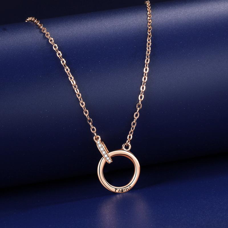 Кольцо Love Mobius, колье для женщин, модное, легкое, роскошное, высококачественное, дизайн, двойное кольцо, цепочка на ключицу