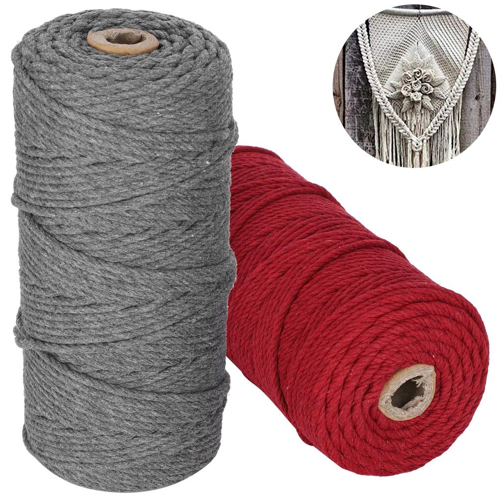 2 шт. 100 метров хлопковой пряжи метров вязальной веревки плетеной макраме рукоделие ручная работа DIY