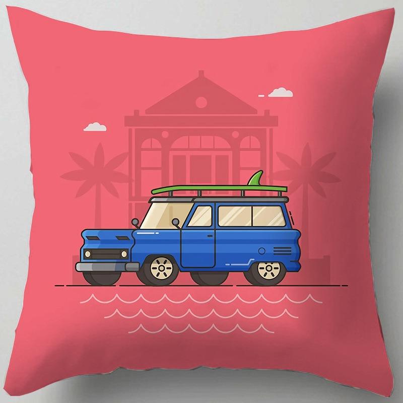Outdoor Camping Scenery Doublesided Printed pillow cover Short plush Suitable living rooms bedrooms sofas throw cushion cover