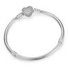 Silver Plated Fashion Women Bracelets Heart Clasp Snake Chain Basic Charms Bead Making Bracelet Diy Jewelry Gift