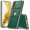Case - BOOLING - for Samsung Galaxy S21 - Shockproof - Hybrid Silicone - Plated Golden Heart