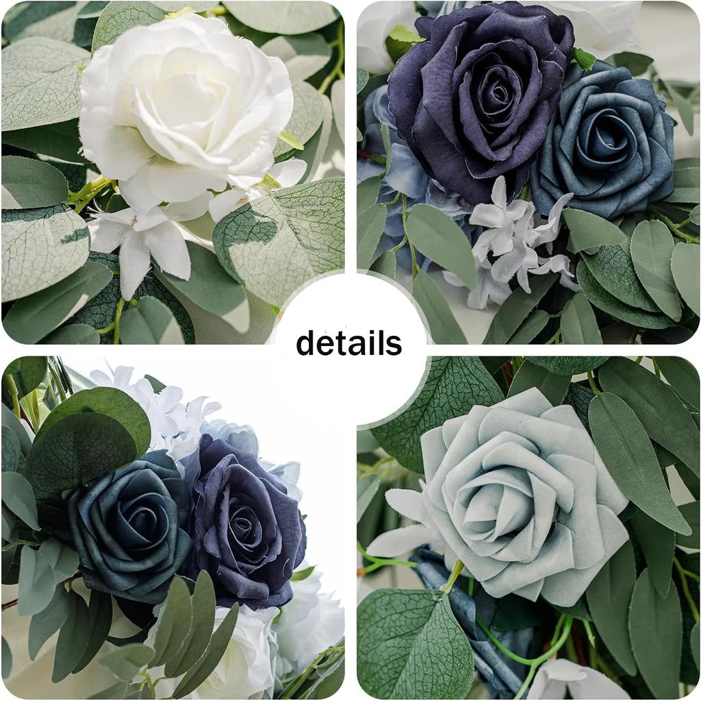 Artificial Flower Garlands for Table Runner Eucalyptus Sweetheart Table Centerpieces for Backdrop Boho Wedding Decoration