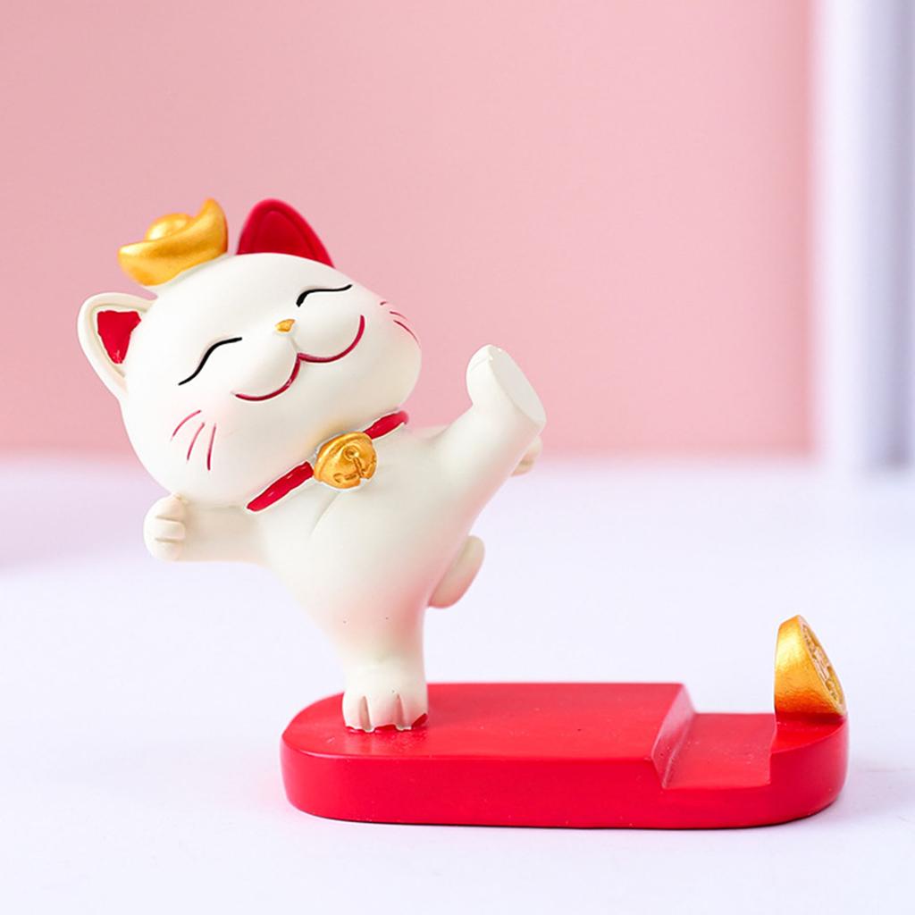 Подставка для настольного телефона Fortune Cat, прочная смоляная легкая портативная декоративная подставка для телефона для дома