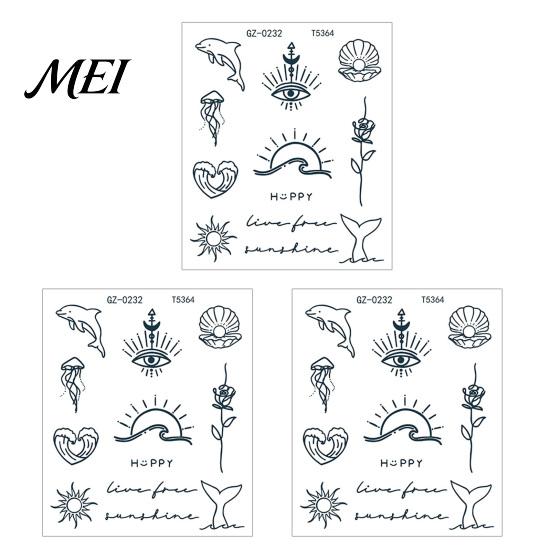 Temporary Body Art Stickers 3Pcs Waterproof Tattoo Sticker for Men Women, Face Arm Chest Shoulder Thigh Waist Decal, Long Lasting Fake Removable