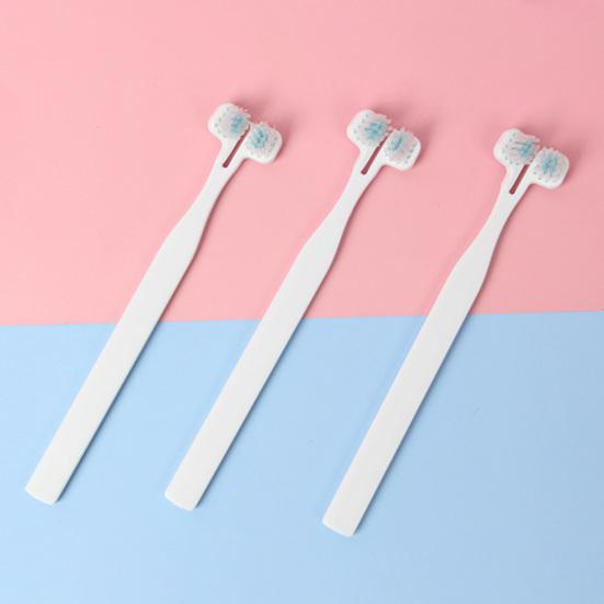 Зубная щетка для домашних животных, мягкая щетина, двойная головка, уход за зубами, эргономичная ручка, удобные чистые зубы