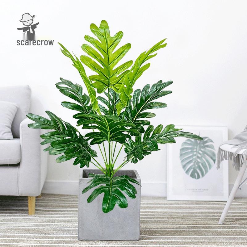 Nordic Monstera Artificial Plants - 12 Heads for Indoor/Outdoor Decor, Wall Art, and Landscaping