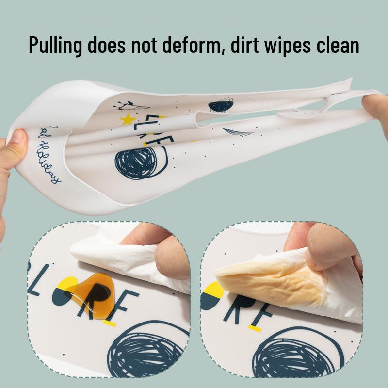 Водонепроницаемый силиконовый детский слюнявчик - Устойчивый к пятнам, Идеальный для детского сада и кормления