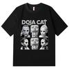 Черная Оверсайз Хлопковая Футболка с Принтом-Коллажем Iconic Grayscale Makeup Doja Cat