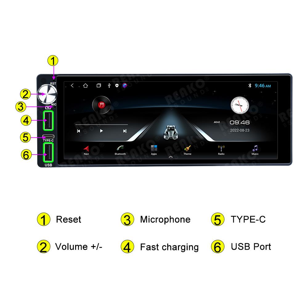 Автомобильный мультимедийный плеер X-REAKO 1 Din, 6,9 дюйма, Andriod, GPS, Bluetooth, Wi-Fi, USB, FM, авторадио, стерео, универсальное авторадио