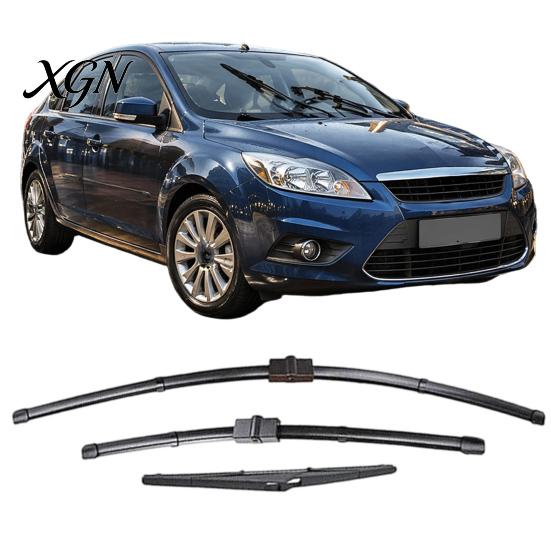 All Weather Wiper Blades 3Pcs/Set Car Kit for Ford Focus 2005-2011, 26/17/14-inch Front Replacement Wipers Rear Kit, Auto Windshield Beam Sun