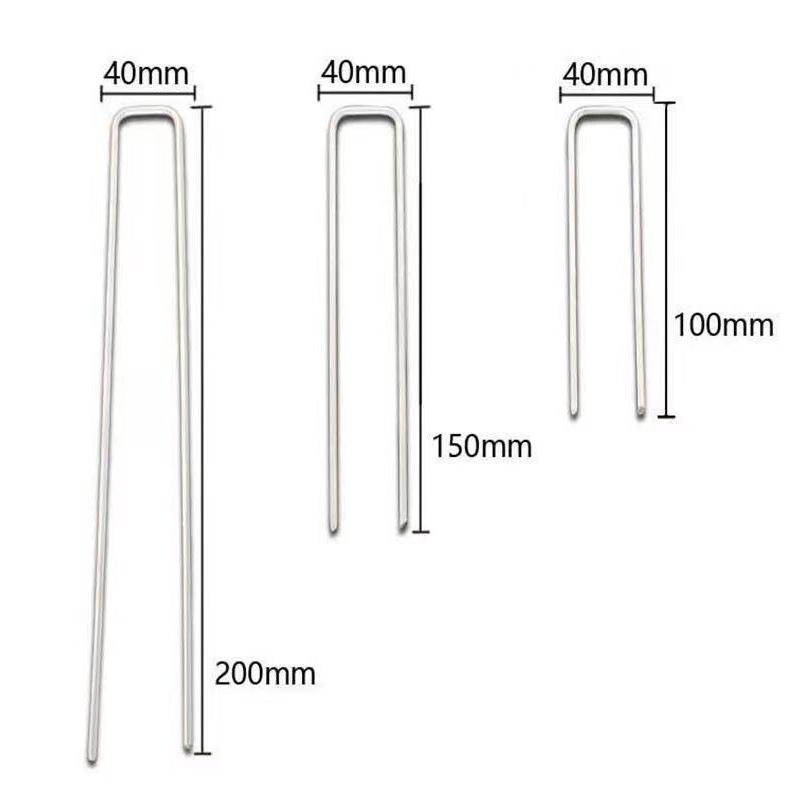 50Pcs U-Shaped Garden Staples Heavy-Duty Fence Tubing Stakes Sod Pins Galvanized Landscape Spike For Holding Lawns Barrier