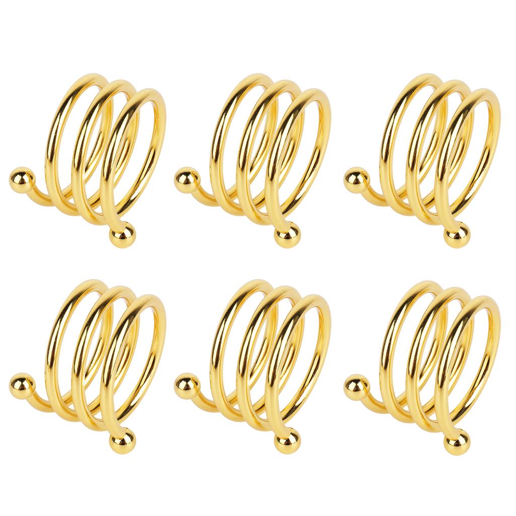 8pcs Gold Spiral Napkin Rings Elegant Rust Prevention Metal Napkin Rings for Wedding Birthday