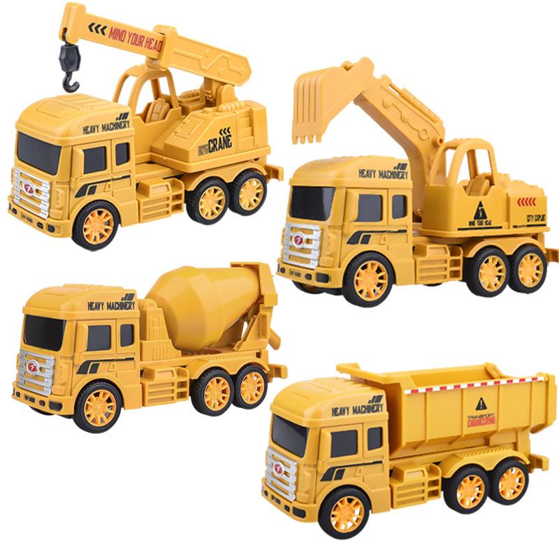 Engineering Toy Car Plastic Inertia Hand-Pushing Engineering Vehicle Bucket Roller Digging Shovel Boy and Children's Gifts