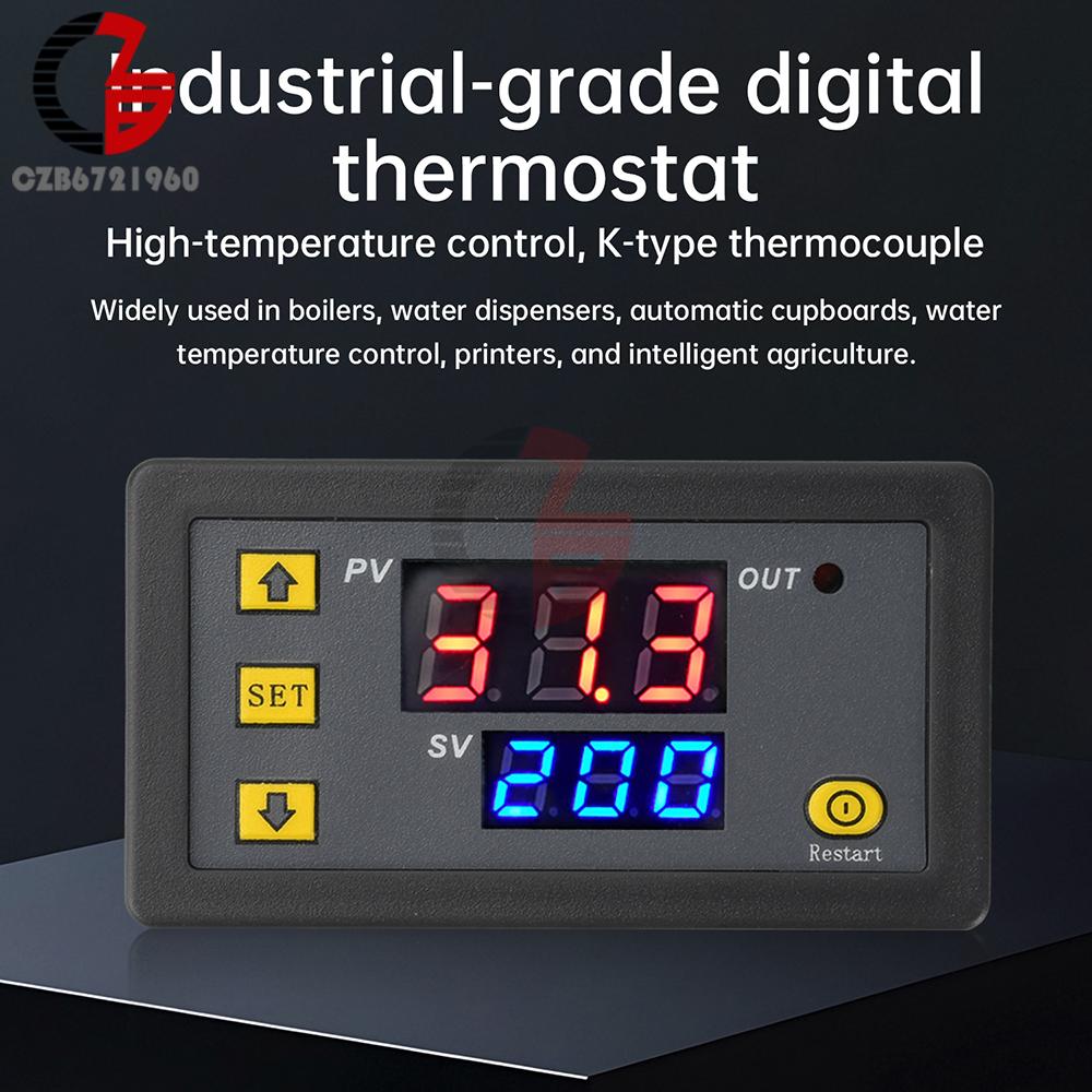DC 5V/12V/24V AC 110V-220V Светодиодный цифровой терморегулятор Термопара типа K Термостат Регулятор Контроль нагрева и охлаждения