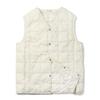 TAION Down Button Inner Down Men's V-Neck Vest, TAION-001 (White, L)