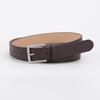 Minimalist Womens Pu Belt With Gold Alloy Buckle For Casual And Office Wear