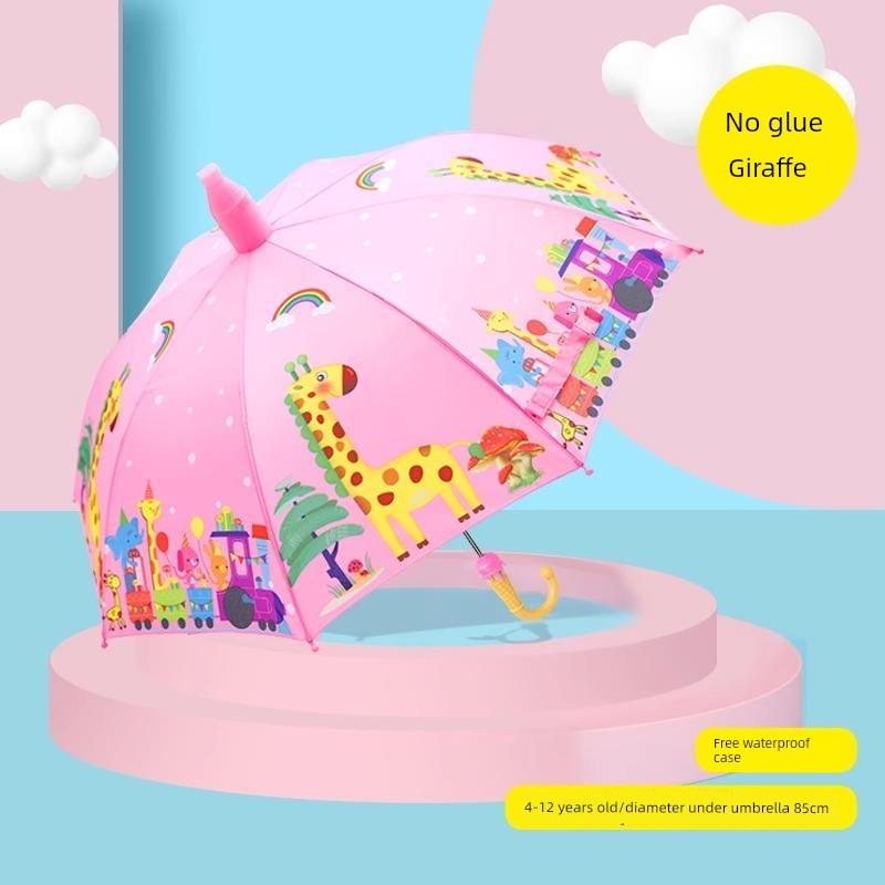 Children's Umbrella Kindergarten Baby Boys and Girls Kids Student Cartoon School Umbrella Lightweight Dinosaur Unicorn Umbrella