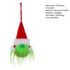 Green Gnome Christmas Ornament Faux Fur Furry Faceless Dwarf with Santa Hat Xmas Tree Hanging Decoration for Tree Party Decor