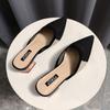 Shoes Mules Slides Rubber Women's Slippers and Ladies Sandals Outside Summer 2024 Pointed Toe Black Unique Sale W Original F B Y