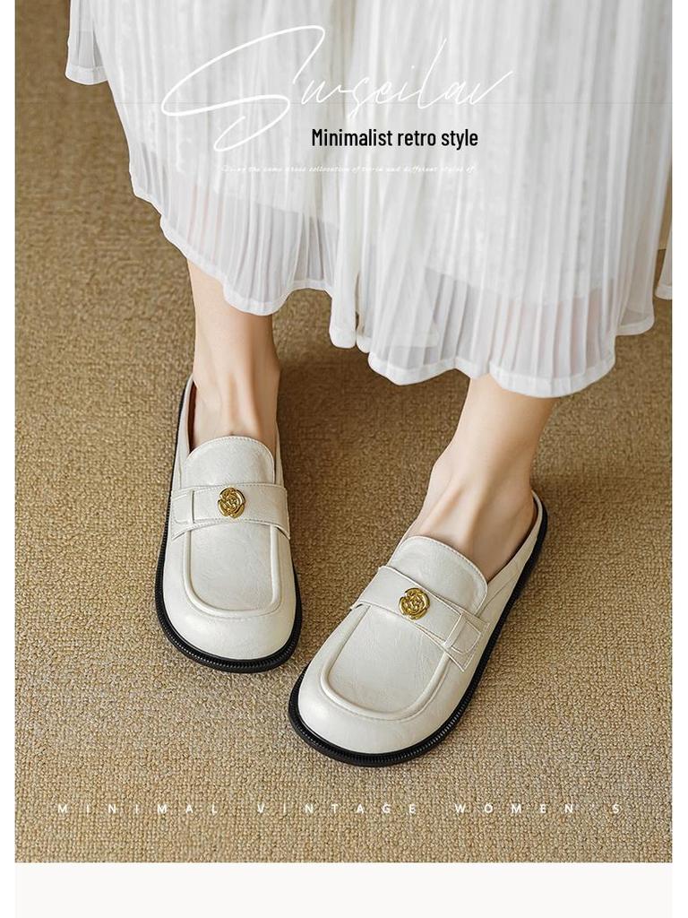 Weiwei Girl 939-2 Summer 2024 Retro Closed-Toe Slip-On Slippers for Women