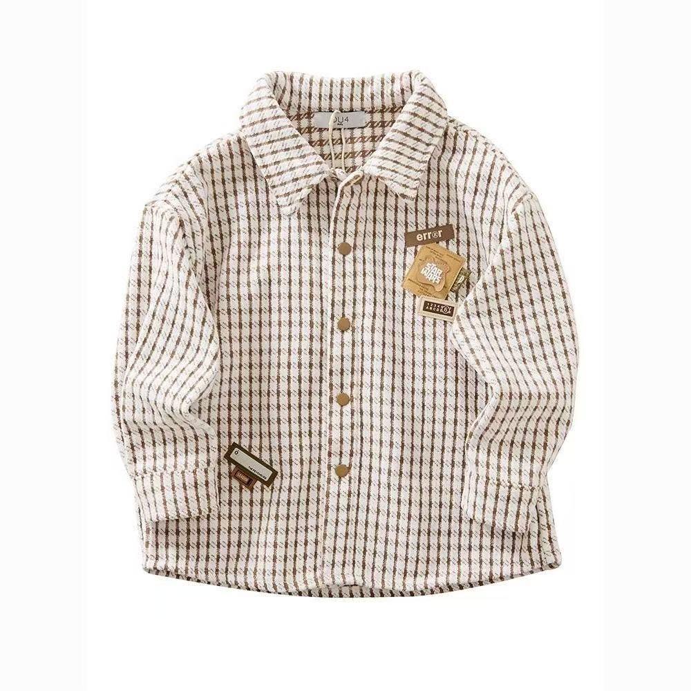 Мальчишеская клетчатая рубашка с длинным рукавом - Стильный повседневный топ на осень/весну 2026