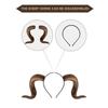 Detachable Goat Horn Headband For Halloween Costume Cosplay Event Punk Themed Party Dressingup Headpiece for Adult