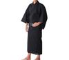 Yukata EMU Set Obi Yukata Navy Shijira Weave Cotton [Sweet Mummy] Men's Men's 3-piece One-Touch Men's [Black/L]