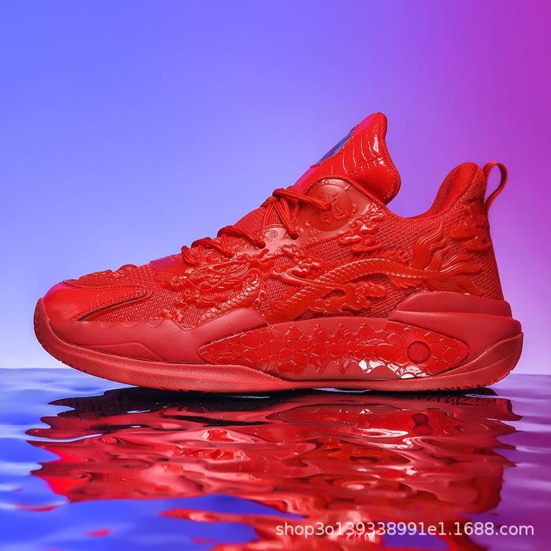 Баскетбольные кроссовки лимитированной серии «Год Дракона» имеют звук, модный светящийся тренд, настоящая фабричная прямая продажа спортивной обуви