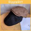 Fall Winter Suede Beret With Patching Details For Women Fashion And Sun Protection