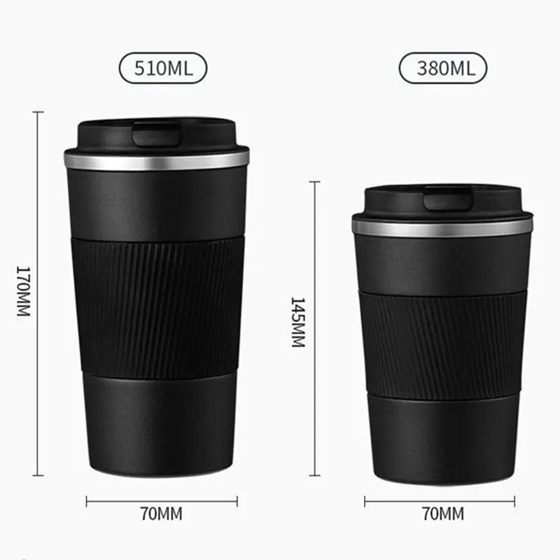 380 мл 510 мл Кружка-термос из нержавеющей стали для кофе Garrafa Termico Caneca Termica Cafe Copo Нескользящая Дорожная Автомобильная Изолированная Бутылка