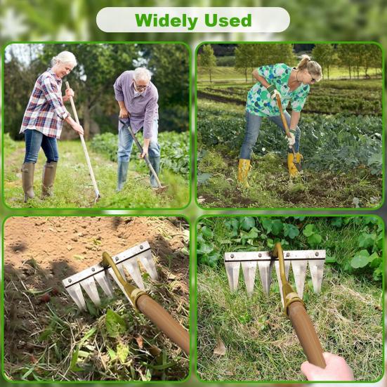 Садовые грабли со съемной конструкцией Эргономичная ручка Эффективный инструмент для прополки с острыми кончиками Садовый инструмент