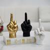American Middle Finger Gesture Resin Sculpture for Creative Home Decor