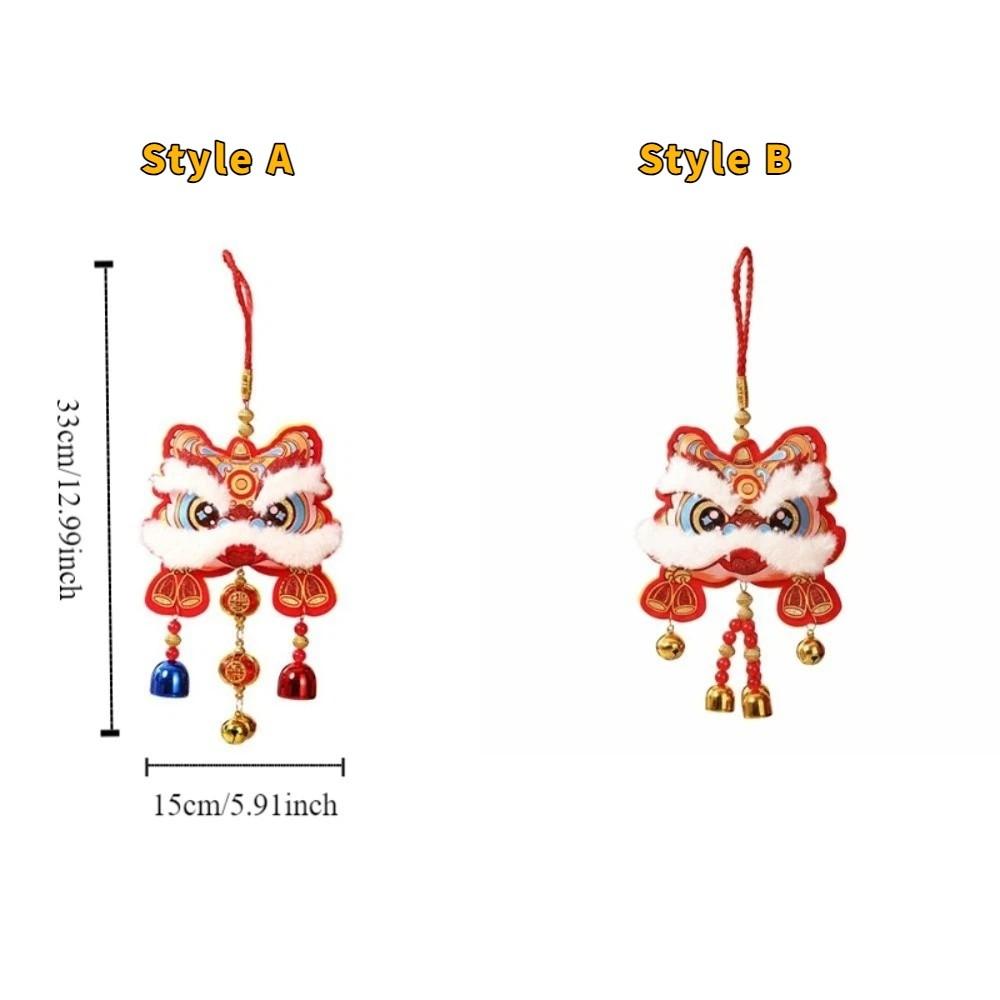 Cartoon Blessing  Wind Chime Waking Lion Lunar New Year Ornament  Home Living Room