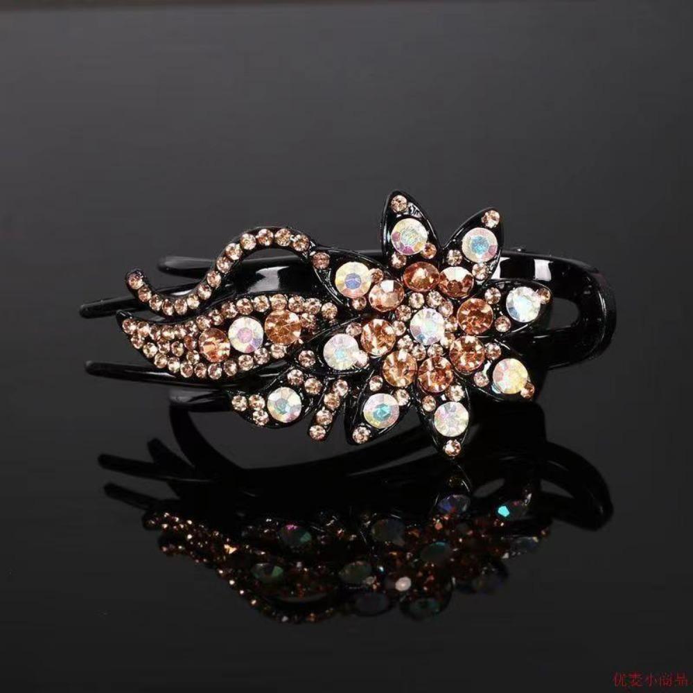 Lesklé drahokamy Vlásenka Květinový list Kachní zobák Vlasové drápky Retro sponky do vlasů Příslušenství pro ženy