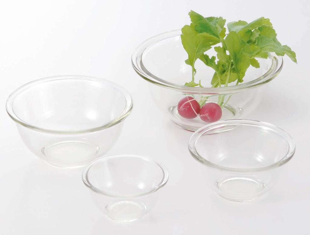 iwaki AGC Techno Glass Heat Resistant Glass Bowl Round 4 Piece Set Microwave/Oven/Dishwasher Safe Wide Mouth Design Easy To Mix Ingredients Low Cent
