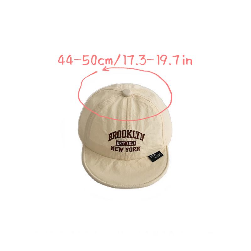 Solid Color Baby Baseball Hat Summer Quick Drying Letter Embroidery Peaked Duck Tongue Cap Toddler Kids Sunshade Hat