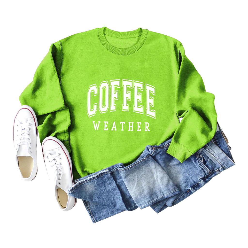 Европейско-американская принтованная толстовка с круглым вырезом - COFFEE WEATHER Мода